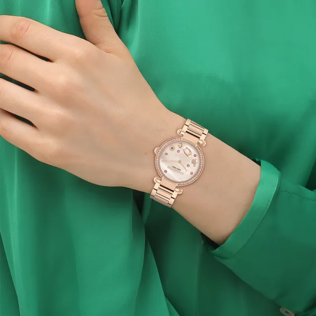 【COACH】官方授權經銷商 動心時刻C字貝面晶鑽石英錶-34mm 雙11 送禮(14504266)