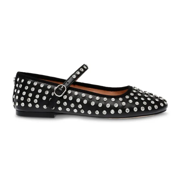 【steve madden】VINETTA-R 鑽面圓頭瑪莉珍鞋(黑色)