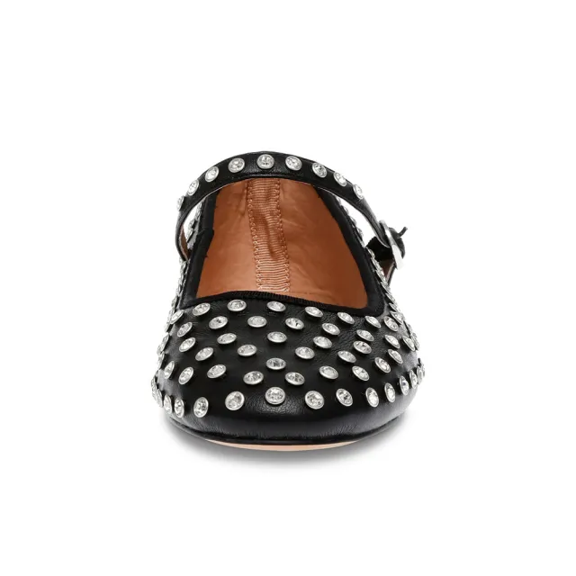 【steve madden】VINETTA-R 鑽面圓頭瑪莉珍鞋(黑色)