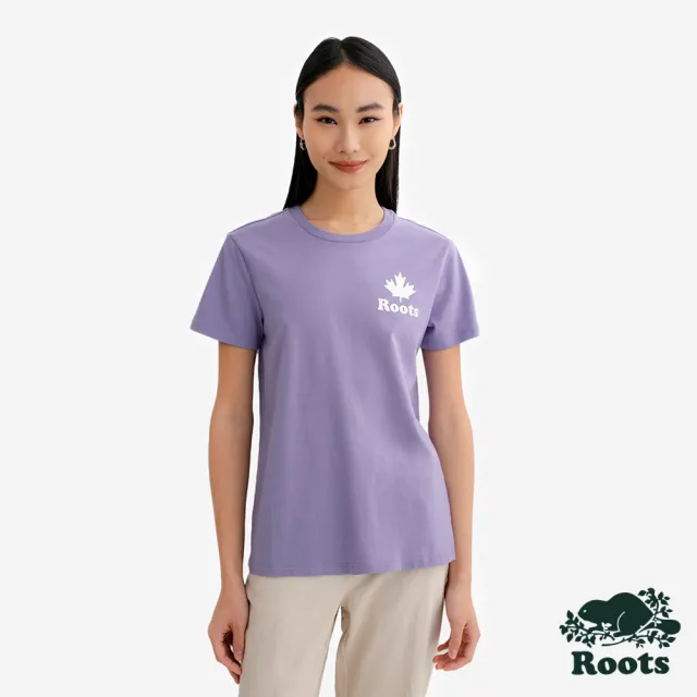 【Roots】Roots女裝- ROOTS MAPLE LEAF 短袖上衣(梅子紫)
