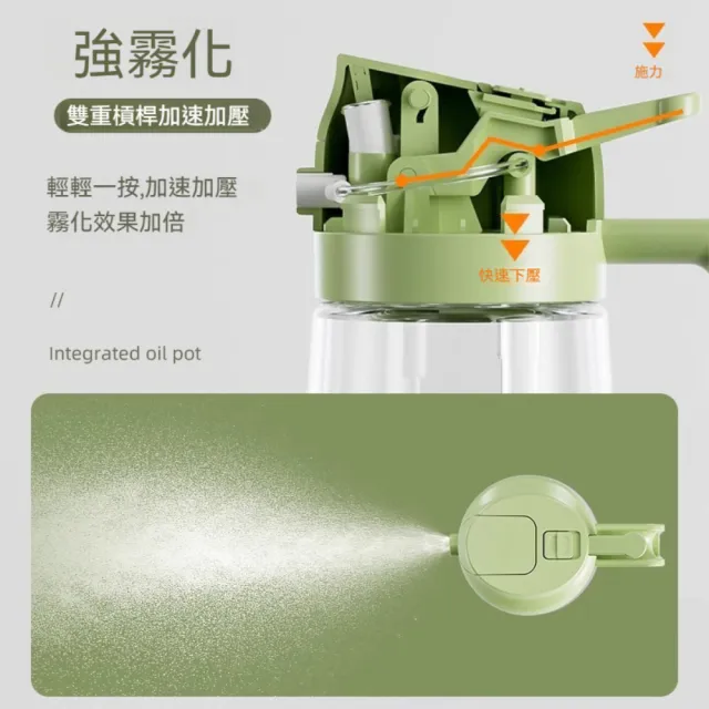 【茉家】安心材質霧化倒油二合一玻璃油壺(3入)