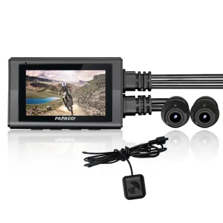 【PAPAGO!】MOTO 3 雙鏡頭 WIFI 機車 GPS測速行車紀錄器(行車記錄器/TS碼流/GPS衛星定位/送64G)