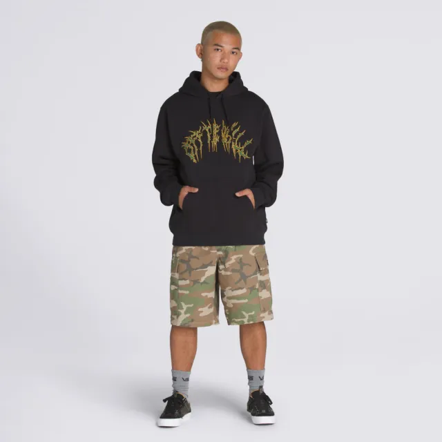 【VANS】官方旗艦 Metal Arch Pullover 黑色連帽大學T