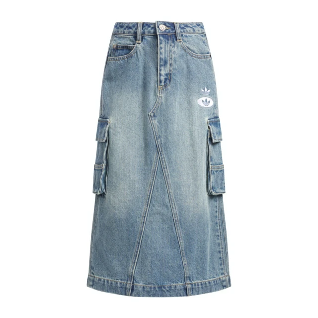 adidas 愛迪達 RAC Denim Skirt 女 牛仔長裙 運動裙 舒適 穿搭 藍(JM8036)