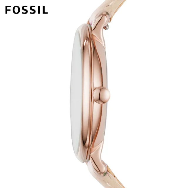 【FOSSIL】Jacqueline 粉色經典皮革指針女錶 手錶 36mm ES3988