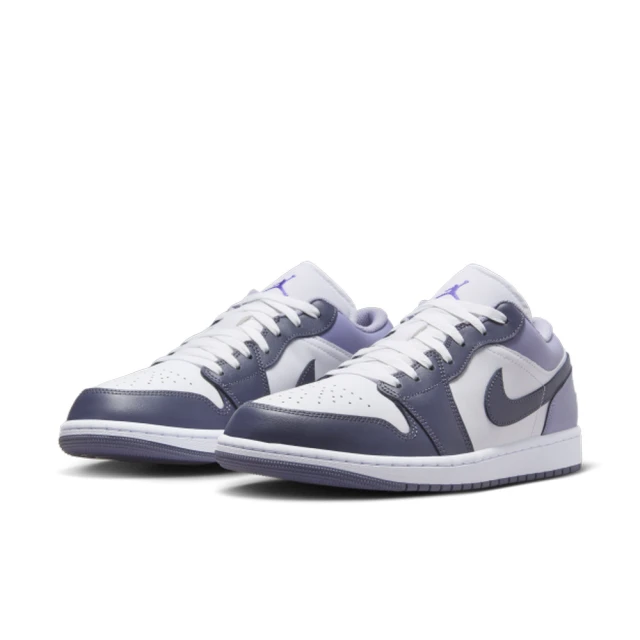 NIKE 耐吉 運動鞋 休閒鞋 男鞋 AIR JORDAN 1 LOW 白紫灰 AJ1 喬丹(553558145)