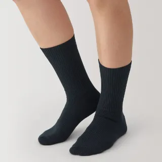 【MUJI 無印良品】女足口柔軟螺紋厚織直角襪(共3色)