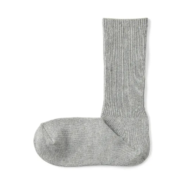 【MUJI 無印良品】女足口柔軟螺紋厚織直角襪(共3色)