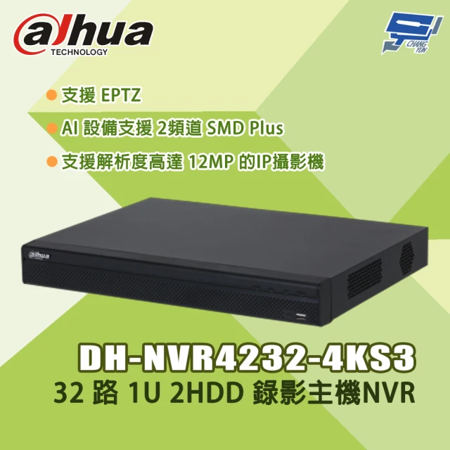 CHANG YUN 昌運 大華 DH-NVR4232-4KS3 32 路 1U 2HDD 錄影主機NVR