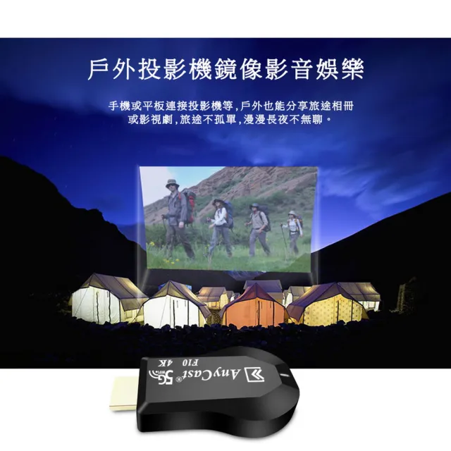 【DW 達微科技】第十代F10四核心AnyCast-4K款 雙頻5G全自動無線影音電視棒(附4大好禮)