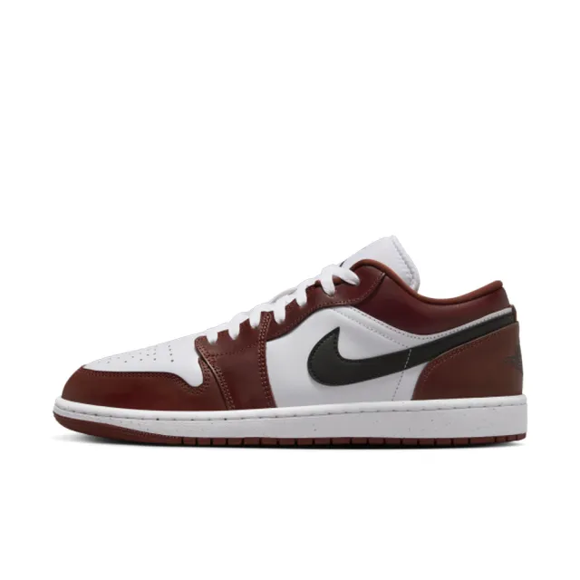 【NIKE 耐吉】運動鞋 休閒鞋 男鞋 AIR JORDAN 1 LOW SE Dark Pony 暗紅 黑 皮革 AJ1 喬丹(HF3148102)