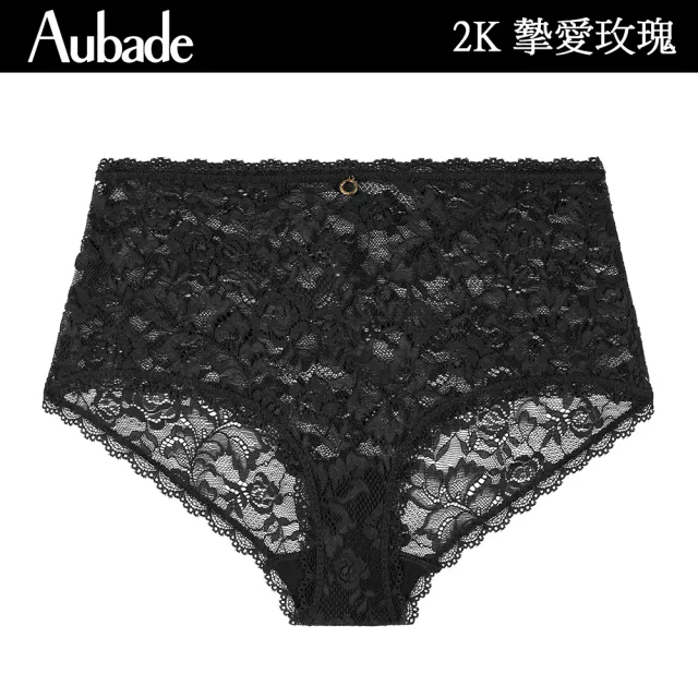 【Aubade】摯愛玫瑰蕾絲高腰褲 性感小褲 法國進口 女內褲(2K-黑.牙白)