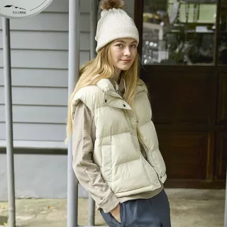 【ATUNAS 歐都納】女款都會時尚短版保暖羽絨背心(A1VE2403W米卡其/黑/防潑水/日常穿搭/舒適透氣)