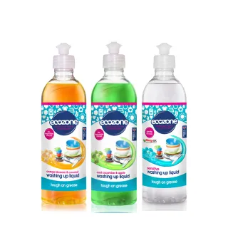 【ECOZONE 英國愛潔森】英國愛潔森 親膚護手洗碗精500ml1瓶(植物性/輕膚/無味/黃瓜蘋果/橙花椰子/隨機出貨)