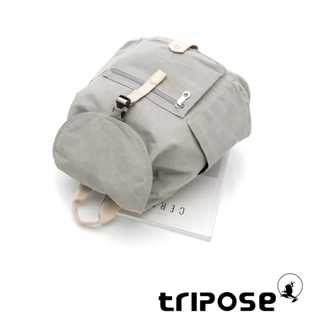 【tripose】MEMENTO油蠟尼龍防潑水後背包-小(灰)