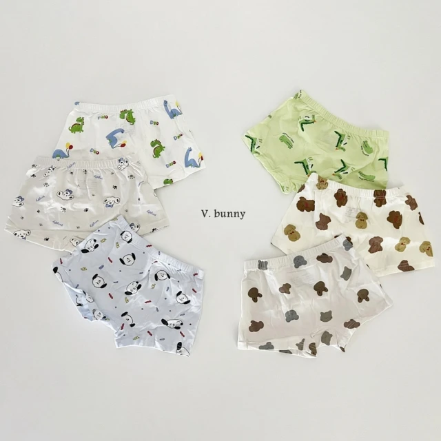 韓國 V.Bunny 狗狗熊熊恐龍男孩四角內褲6入組(TM2