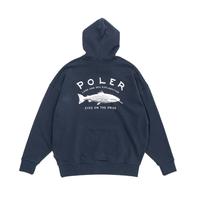POLER STUFFPOLER STUFF 日本限定 LAND AND SEA HOOD 寬鬆版連帽上衣 / 休閒上衣(藍色)
