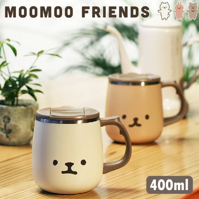 【SABU HIROMORI】MOOMOO復古文青可愛不鏽鋼保冷保溫馬克杯(400ml 精緻 日系 北歐風 貓咪 6款任選)