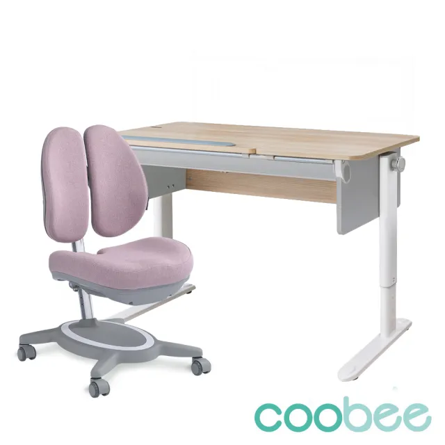 【SingBee 欣美】寬120cm 兒童桌椅組CB-502+132(coobee L板桌 成長桌椅 兒童書桌椅 升降桌)