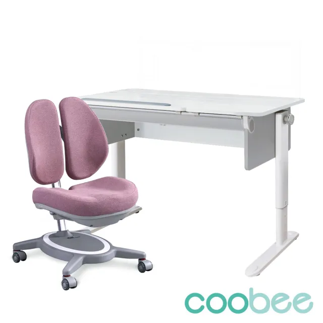 【SingBee 欣美】寬120cm 兒童桌椅組CB-502+132(coobee L板桌 成長桌椅 兒童書桌椅 升降桌)