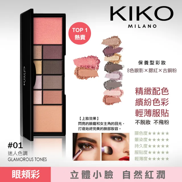 即期品【KIKO MILANO】精緻眼影+腮紅 12g  三色任選(眼影/腮紅/頰彩/彩妝/妝前乳/BB霜/CC霜)