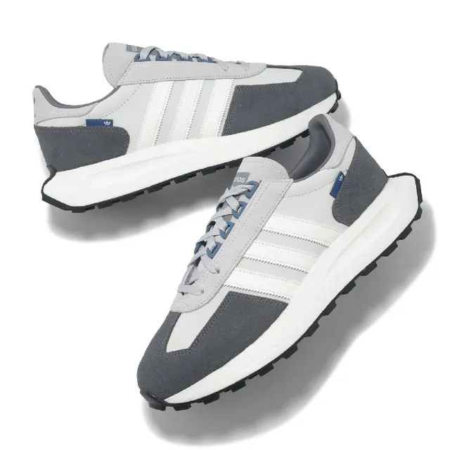 【adidas 愛迪達】休閒鞋 Retropy E5 男鞋 灰 白 復古 麂皮 三葉草 愛迪達(JQ0007)