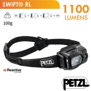 【PETZL】SWIFT RL 超輕量超強智慧頭燈_1100流明.IPX4耐候_LED頭燈.電子燈(E095BB00 黑)