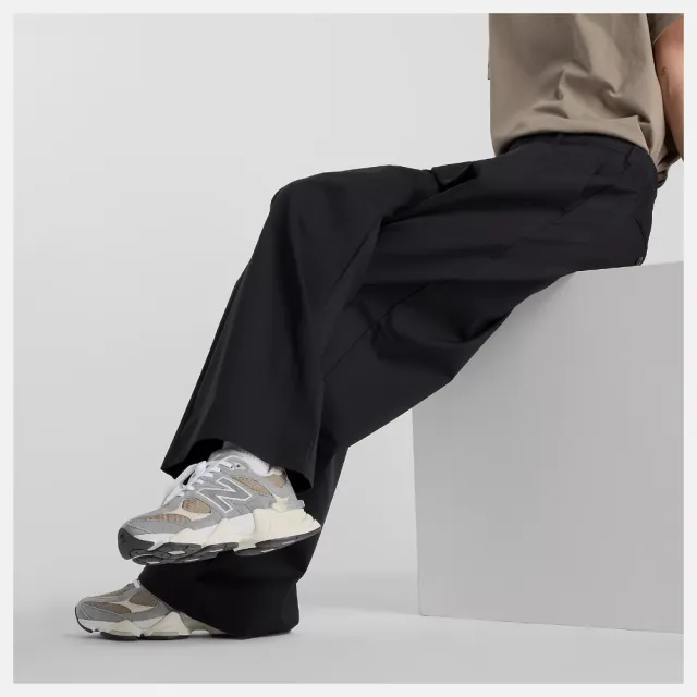 【NEW BALANCE】NB 長褲 女 休閒褲 寬褲 美規 黑 WP51538BK(L849)