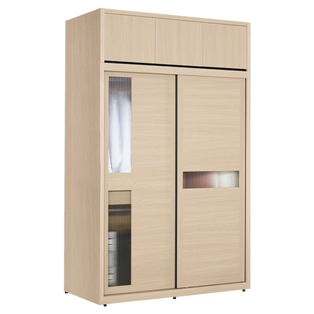 BODEN 米達4.9尺加高型長虹玻璃衣櫃(推/拉門衣櫃+棉被收納櫃-內附穿衣鏡)