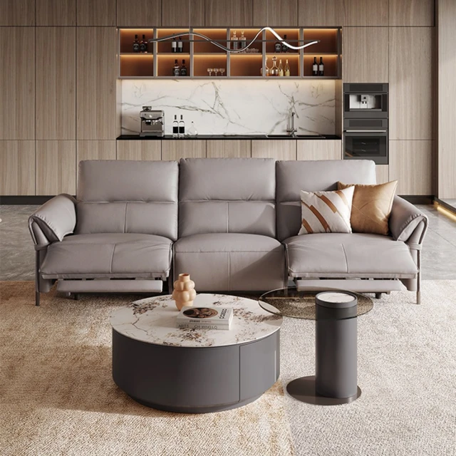 hoi! 好好生活 預購60天★林氏木業北歐簡約複合牛皮三人