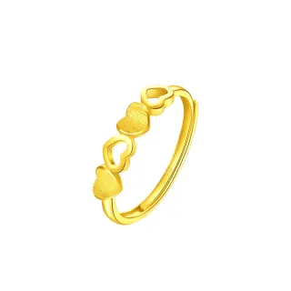 【周大福】甜美愛心黃金戒指_計價黃金(可調式戒圍)