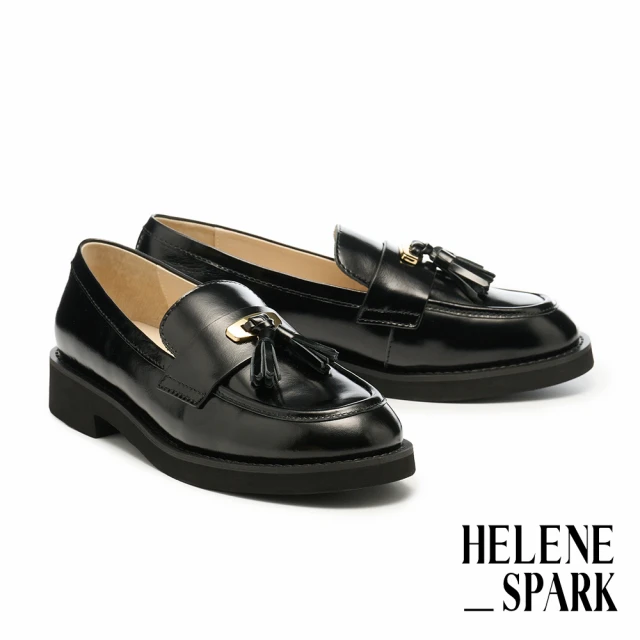 Ann’S 心動千金-柔軟羊漆皮真皮方鑽厚底樂福鞋5cm(漆