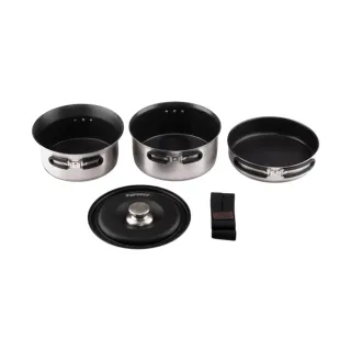 【Petromax】露營居家不沾鍋 三件組(不鏽鋼 鍋具 平底鍋 不沾鍋 露營 逐露天下)