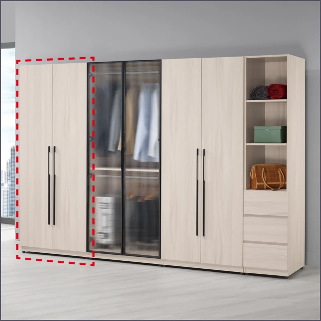 文創集 普伊斯2.5尺四門單抽衣櫃(二色可選)折扣推薦