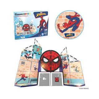 【PicassoTiles】畢卡索 PTD50彩繪磁力片積木 蜘蛛人 46pcs