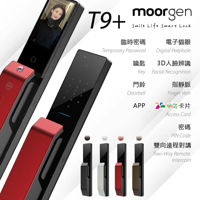 德國摩根moorgen T5+電子鎖 人臉辨識(電子貓眼八合