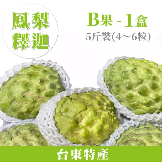 家購網嚴選 台東鳳梨釋迦 5斤 B果(4~6粒/盒) 推薦