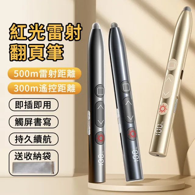 【Zenithy】可觸控書寫 無線紅光雷射簡報筆 多功能多媒體簡報器遙控筆 會議商務用簡報演講筆 PPT翻頁雷射筆
