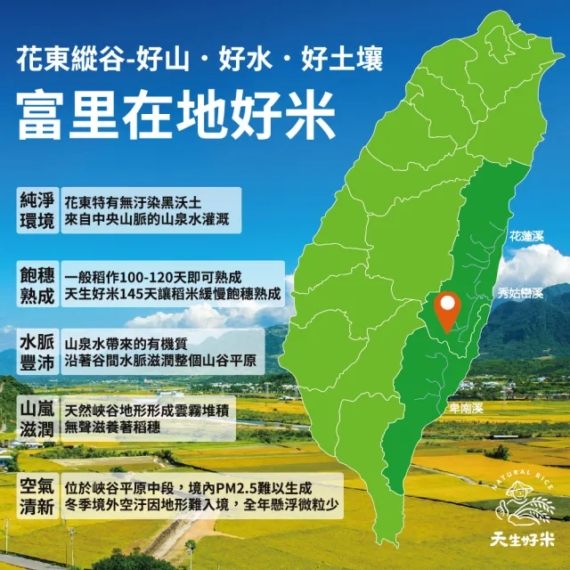 【天生好米】富里優質糙米3kg(花東米)中元拜拜