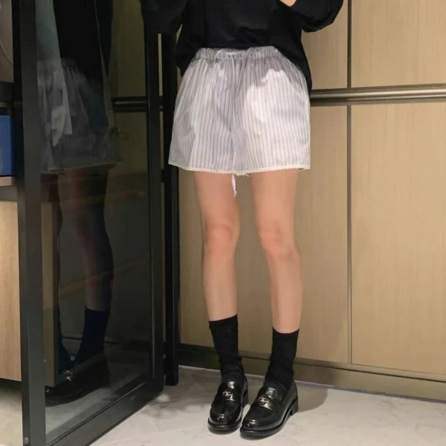 橘魔法 羅紋坑條下擺小開岔寬褲（大人賣場）(長褲 闊腿褲 褲