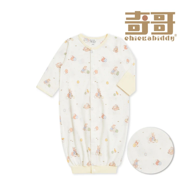 奇哥 比得兔 嬰幼童裝 跳跳兔長袍妙妙裝/連身衣-天絲橫紋單