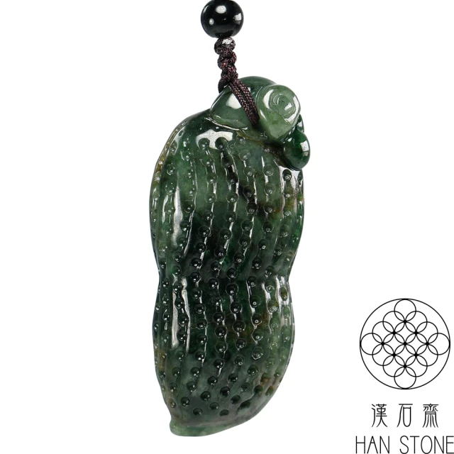 漢石齋 天然綠幽靈水晶 招福平安無事牌玉佩吊墜(26*37*