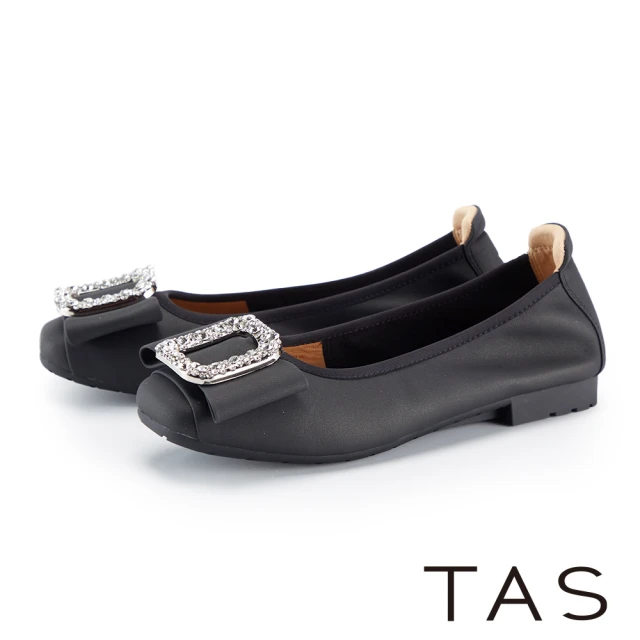 TAS 鑽網透氣一字代瑪莉珍低跟鞋(黑色)優惠推薦