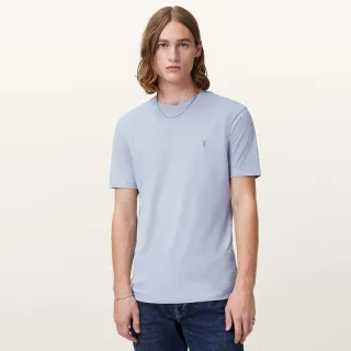 【ALLSAINTS】BRACE 公羊頭骨刺繡純棉修身短袖T恤-藍 M030JB(常規版型)