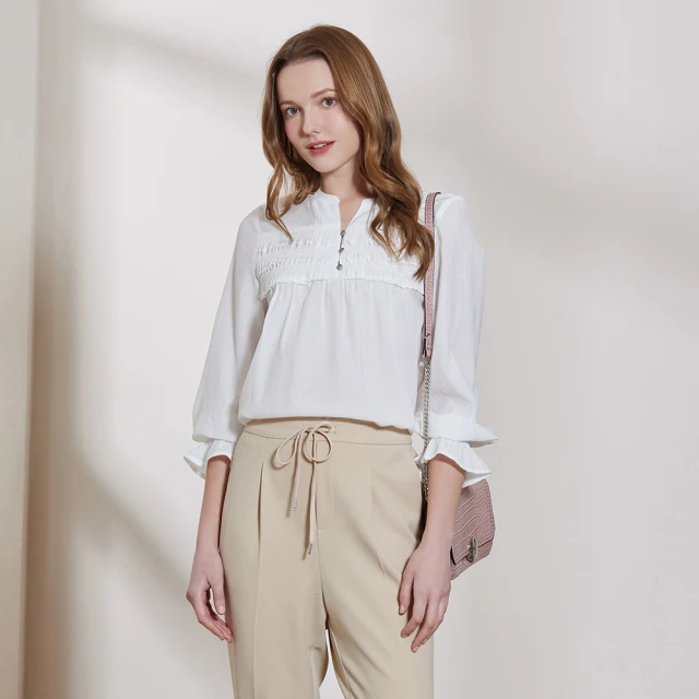 IENA 浪漫多層次細褶上衣(#5285001 七分袖、雪紡