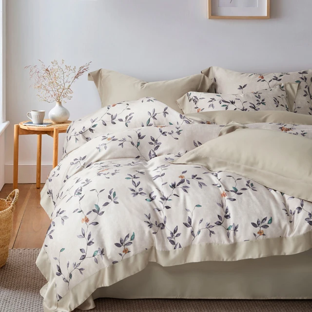 DUYAN 竹漾 精梳純棉三件式枕套床包組 / 云幔香風 台