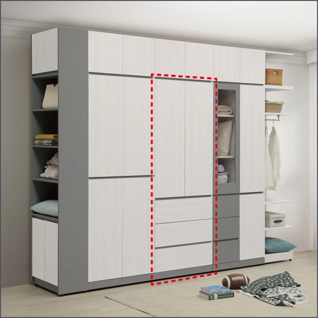 文創集 普伊斯2.5尺四門單抽衣櫃(二色可選)折扣推薦