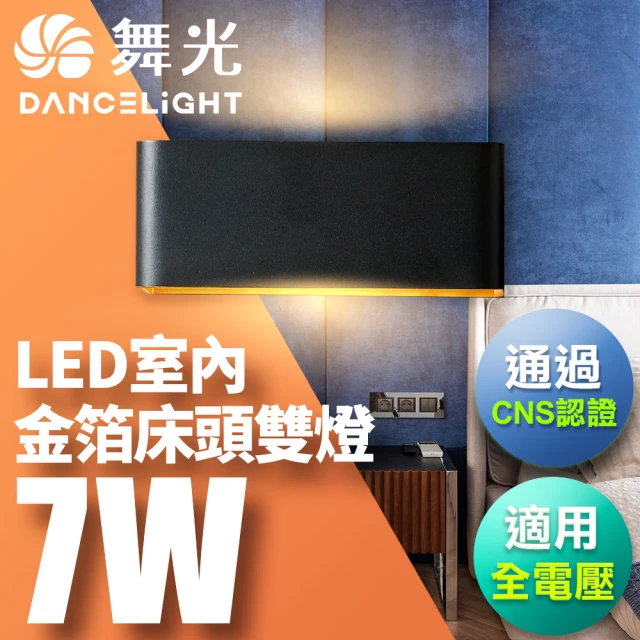 【DanceLight 舞光】7W 壁燈 牆燈 室內燈具 全電壓 現代簡約 金箔雙燈(黑殼/白殼)