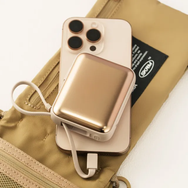 【SOLiDE】Bubble Gum 10000mAh 1孔輸出 迷你雙充頭便攜行動電源(無線/Magsafe/自帶線)