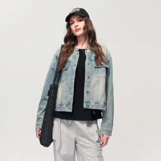 【KERAIA 克萊亞】迷離光影水洗刷白牛仔外套